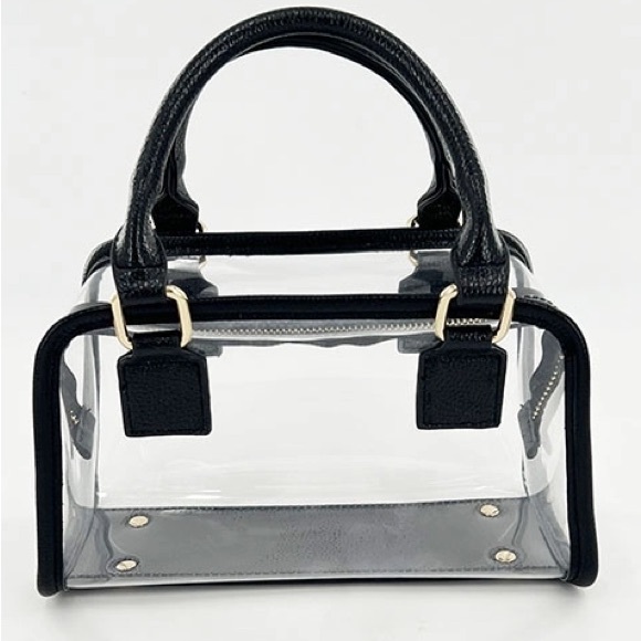 Source Unknown Handbags - 🖤 NWOT Clear PVC Transparent Jelly Bag Black Trim – Top Handle Crossbody Purse